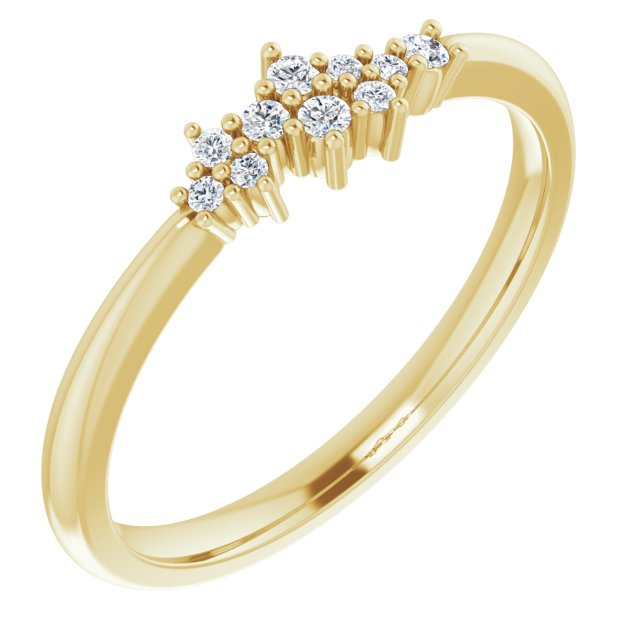 14k Yellow .08 Ctw Natural Diamond Stackable Cluster Ring