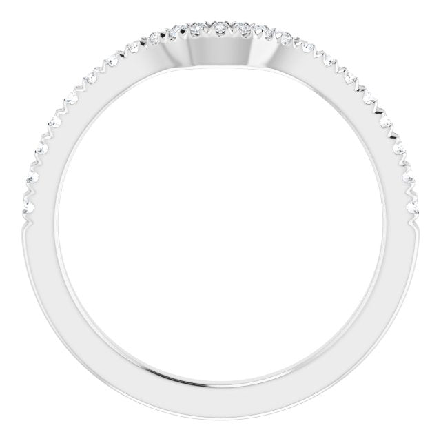 14K White 1/5 CTW Natural Diamond French-Set Matching Band