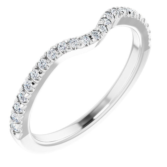 14K White 1/5 CTW Natural Diamond French-Set Matching Band