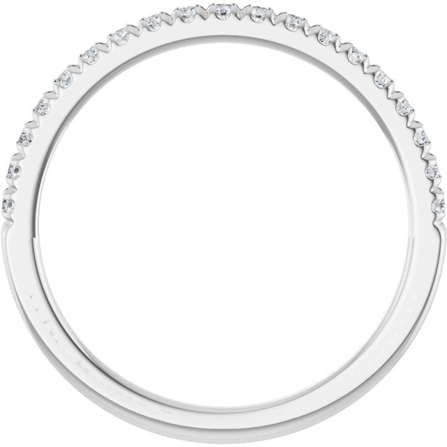 14K White 1/5 CTW Diamond French-Set Matching Band