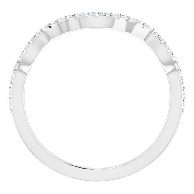 14k White 1/8 Ctw Natural Diamond Band