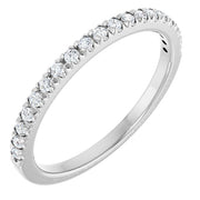 14K White 1/5 CTW Diamond French-Set Matching Band