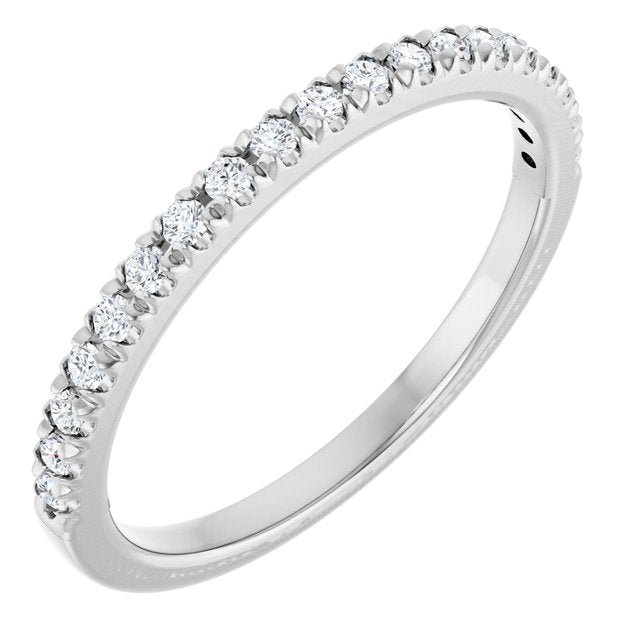 14K White 1/5 CTW Diamond French-Set Matching Band