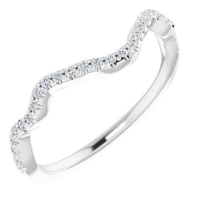 14K White 1/6 CTW Natural Diamond Band