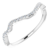 14k White 1/8 Ctw Natural Diamond Band