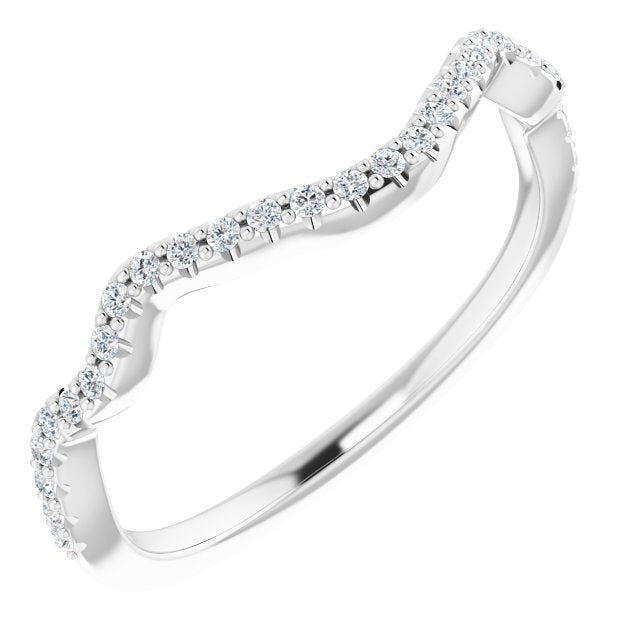 14k White 1/8 Ctw Natural Diamond Band