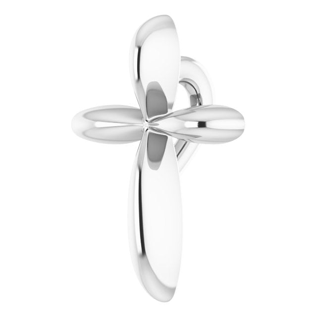 14K White 10x7.72 mm Cross Pendant