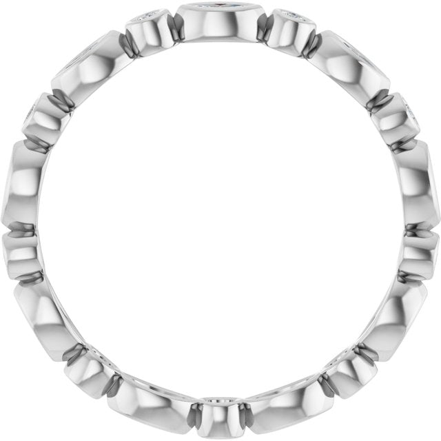 14k White 1/3 Ctw Natural Diamond Eternity Band Size 7