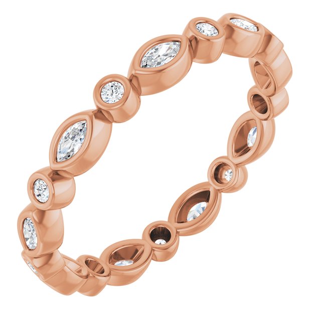 14K Rose 1/3 CTW Natural Diamond Eternity Band Size 7