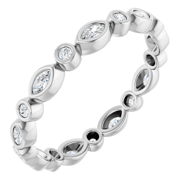 14k White 1/3 Ctw Natural Diamond Eternity Band Size 7