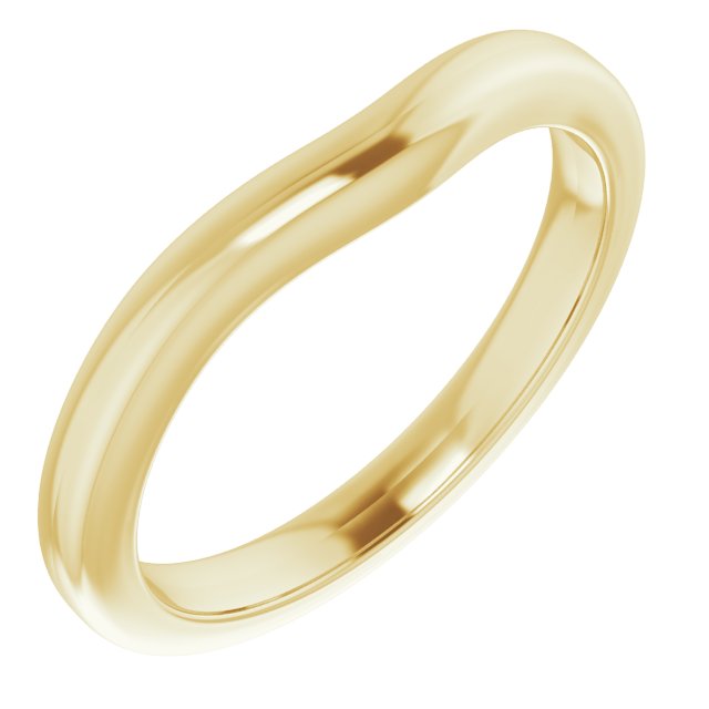 14K Yellow Matching Band for Round Engagement Ring