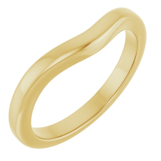 14k Yellow Matching Band For Oval Engagement Ring