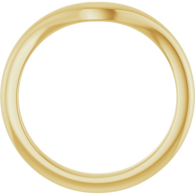 14k Yellow Matching Band For Oval Engagement Ring