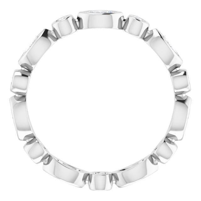 14K White 1/2 CTW Natural Diamond Eternity Band Size 7