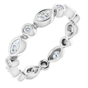 14K White 1/2 CTW Natural Diamond Eternity Band Size 7