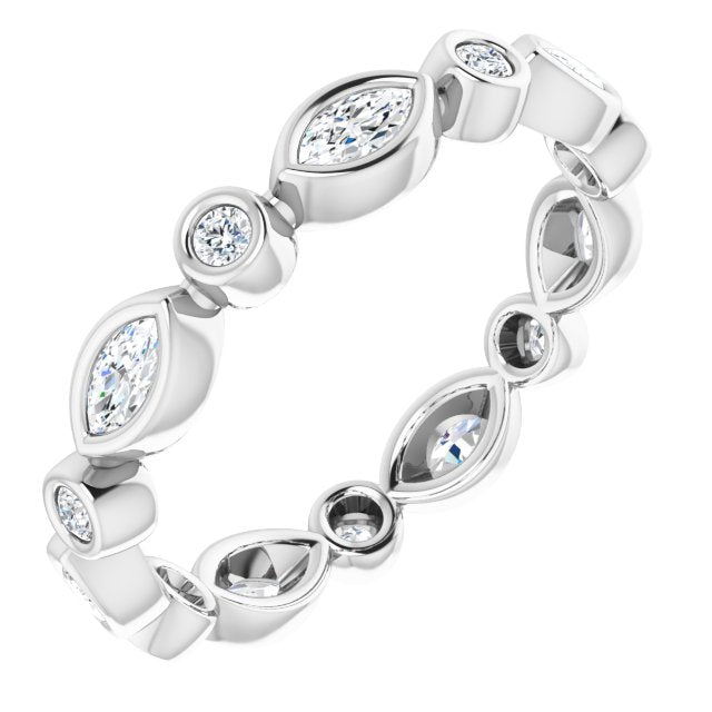 14K White 1/2 CTW Natural Diamond Eternity Band Size 7