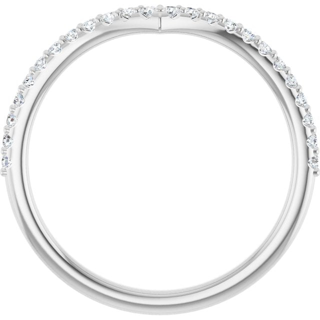 14k White 1/5 Ctw Natural Diamond Contour Band