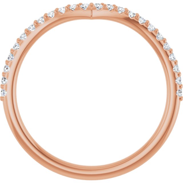 14k Rose 1/5 Ctw Natural Diamond Contour Band