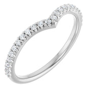 14k White 1/5 Ctw Natural Diamond Contour Band