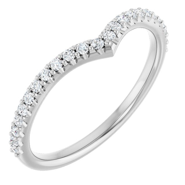 14k White 1/5 Ctw Natural Diamond Contour Band