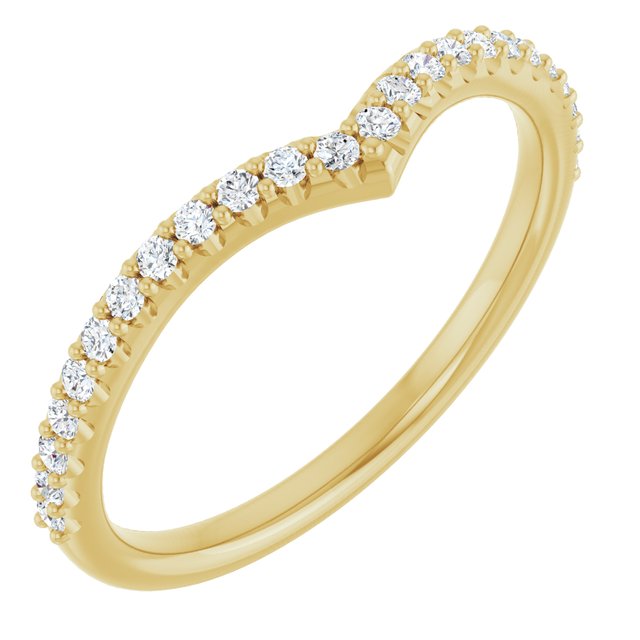 14k Yellow 1/5 Ctw Natural Diamond Contour Band