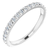 14K White 1/3 CTW Diamond French-Set Matching Band