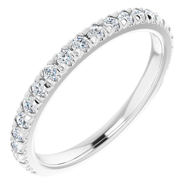 14K White 1/3 CTW Diamond French-Set Matching Band