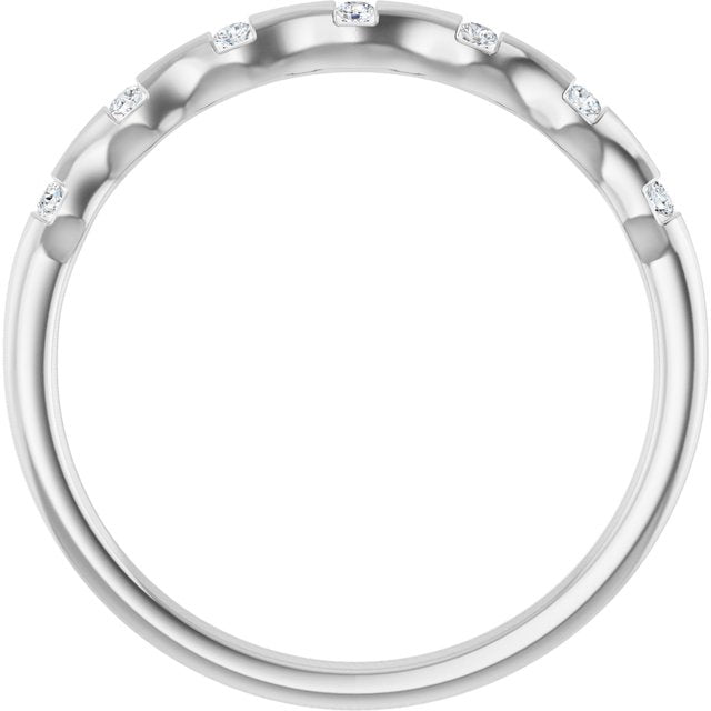 14k White .06 Ctw Natural Diamond Stackable Ring