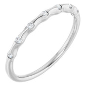 14k White .06 Ctw Natural Diamond Stackable Ring