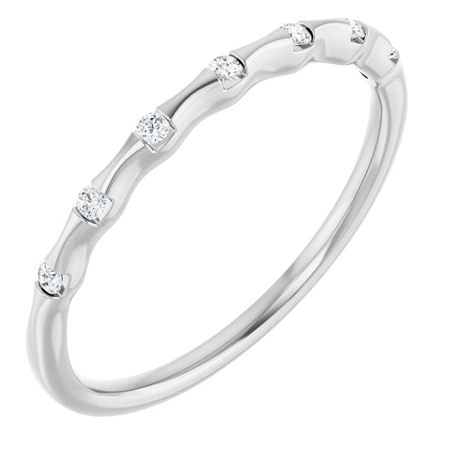 14k White .06 Ctw Natural Diamond Stackable Ring
