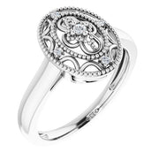 Sterling Silver .05 CTW Natural Diamond Ring Size 7