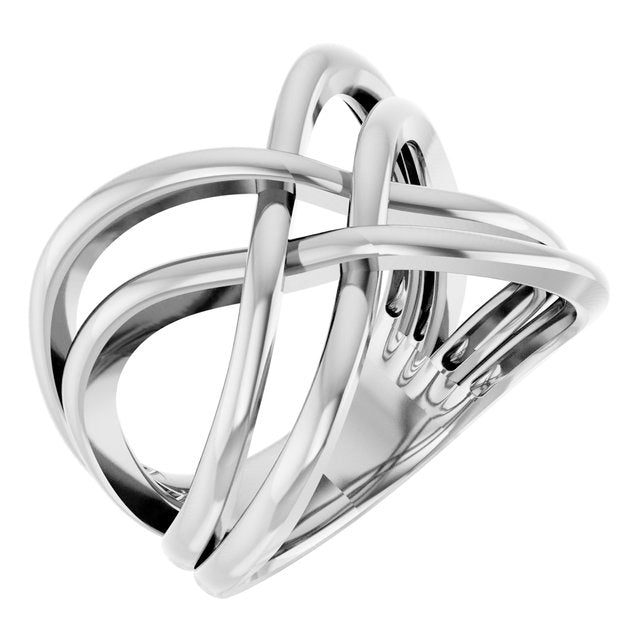 14k White Freeform Ring