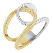 14k White/yellow Interlocking Loop Ring