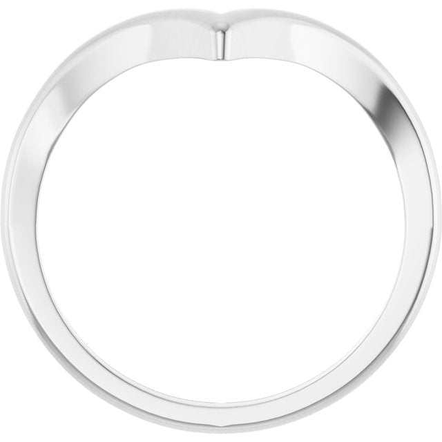 14k White V Ring