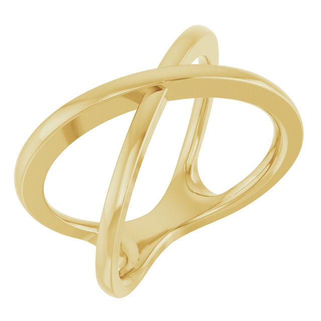 14k Yellow Criss-cross Ring