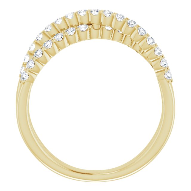 14k Yellow 1/2 Ctw Natural Diamond Criss-cross Ring