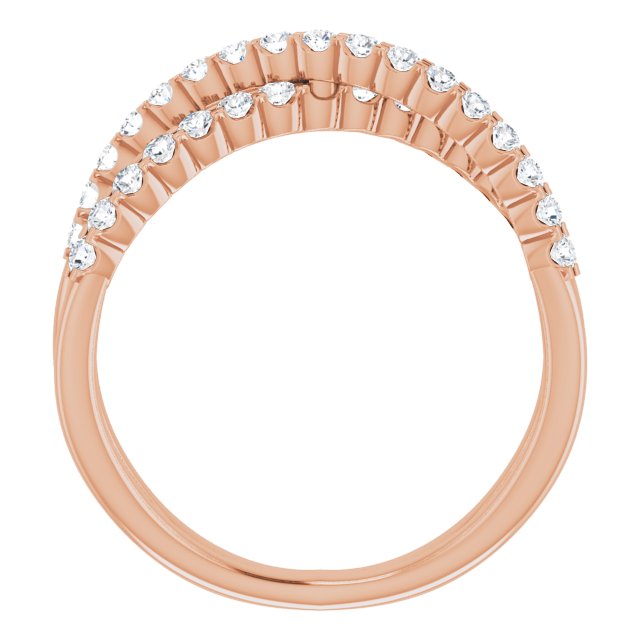 14K Rose 1/2 CTW Lab-Grown Diamond Criss-Cross Ring