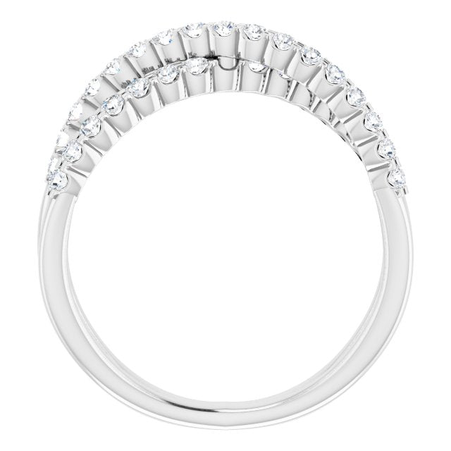 14k White 1/2 Ctw Natural Diamond Criss-cross Ring