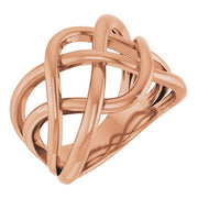 14k Rose Criss-cross Ring