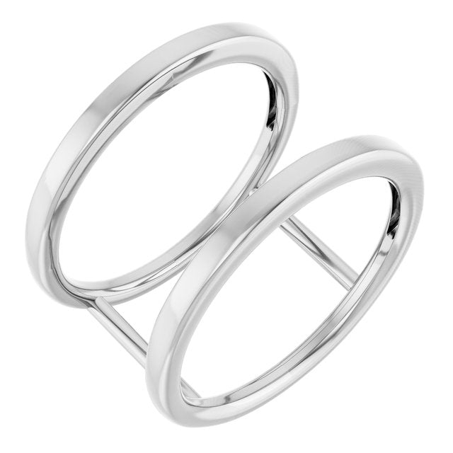 14k White Negative-space Ring