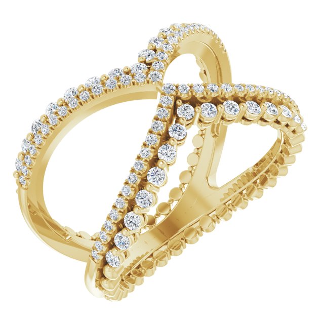 14k Yellow 1/2 Ctw Natrual Diamond Negative Space Ring