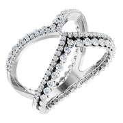 14k White 1/2 Ctw Natrual Diamond Negative Space Ring