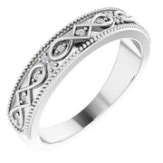 14K White .03 CTW Natural Diamond Celtic Inspired Anniversary Band
