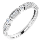 14k White 1/10 Ctw Natural Diamond Stackable Ring