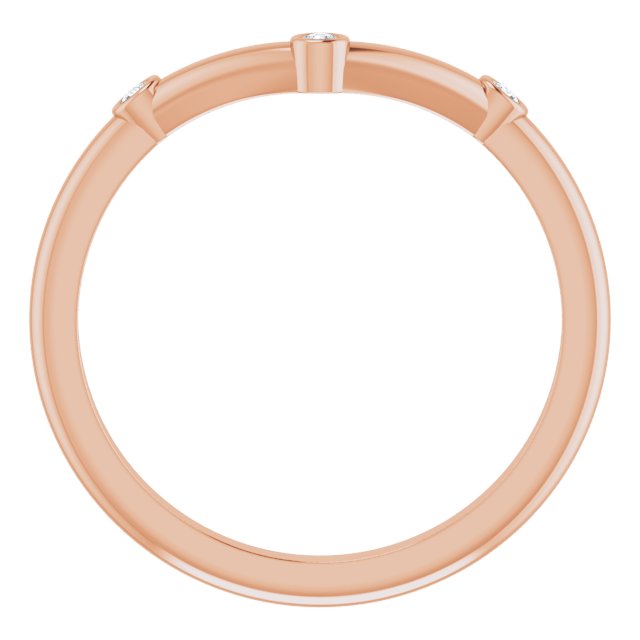 14K Rose .03 CTW Natural Diamond Stackable V Ring