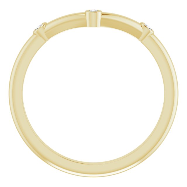 14K Yellow .03 CTW Natural Diamond Stackable  V Ring