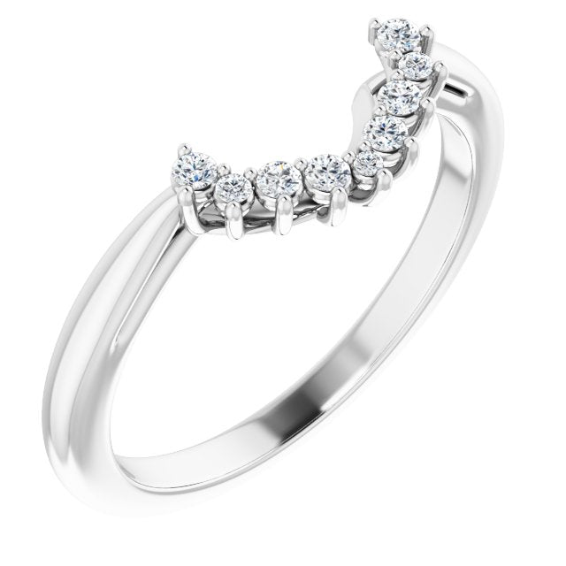 14K White 1/10 CTW Natural Diamond Matching Band