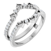 14k White 1/3 Ctw Natural Diamond Accented Ring Guard
