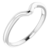14K White Band for 9x7 mm Oval Ring