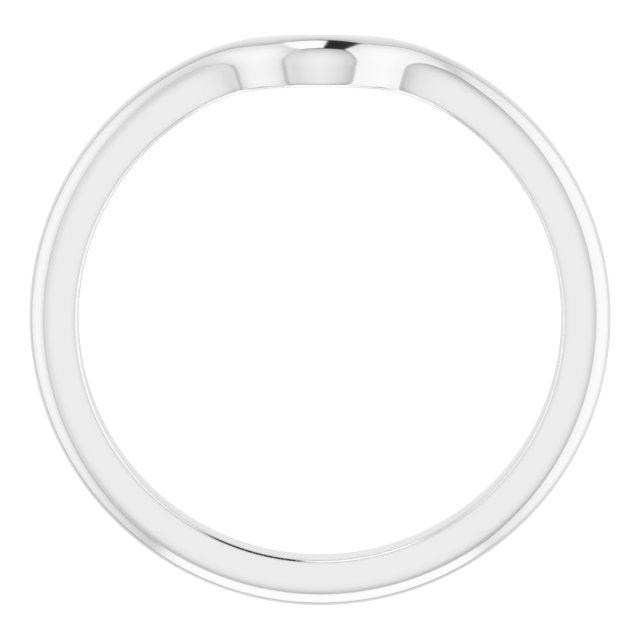 14K White Band for 9x7 mm Oval Ring